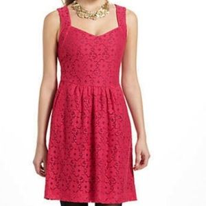 Anthropologie deletta silverfield pink dress XS